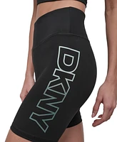 Dkny Sport Women's Ombre-Logo High-Rise 7" Bike Shorts