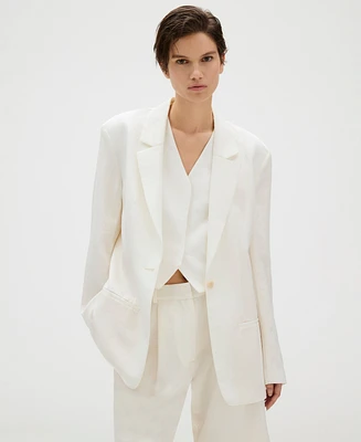 Calvin Klein Women's Notched Collar Belted Blazer