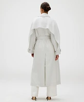Calvin Klein Women's Relaxed Double-Breasted Trench Coat