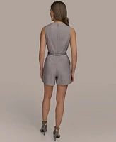 Donna Karan New York Women's Cowlneck Belted Romper