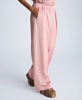 Kenneth Cole Women's Satin Twill Pleated Wide-Leg Pants