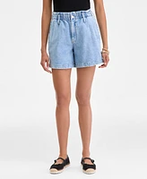 On 34th Women's Denim High Rise Paperbag-Waist Shorts, Exclusively at Macy's