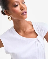 I.n.c. International Concepts Women's Twist-Front Cotton Tank Top, Exclusively at Macy's