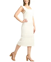 Bcx Juniors' Crochet Square-Neck Sleeveless Sweater Dress