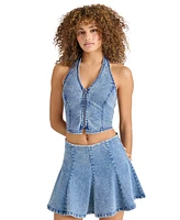 Steve Madden Women's Beatrix Denim Halter Top