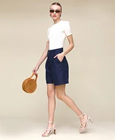 Avec Les Filles Women's Belted Linen-Blend Shorts