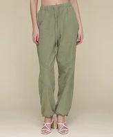Avec Les Filles Women's Crochet-Trim Soft Utility Jogger Pants