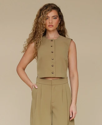 Avec Les Filles Women's Cropped Boxy Vest
