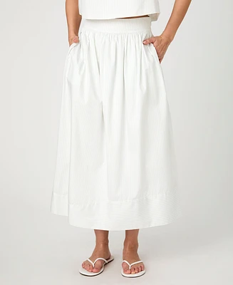 French Connection Women's Cotton Poplin Pinstriped Maxi Skirt