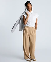 Kenneth Cole Women's Tipped Wide-Leg Pleated Pants