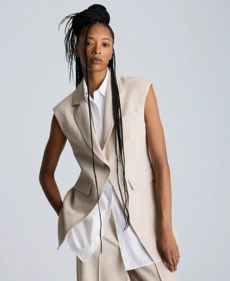 Kenneth Cole Women's Layered Vest With Detachable Front Shirt