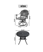 5-Piece Cast Aluminum Dining Set, 4 Swivel Chairs