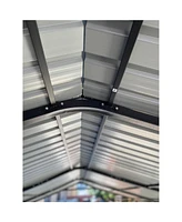 New 12x20 Ft Heavy Duty Metal Carport, Galvanized Steel Roof, Gray
