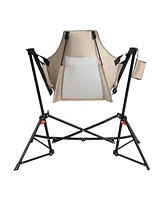 Hammock Camping Rocking Chair, Portable, Adjustable, with Pillow & Bag - Khaki