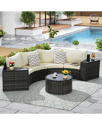7-Pc Half-Moon Patio Set
