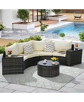 7-Pc Half-Moon Patio Set