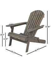 Rustic Acacia Folding Adirondack Chair