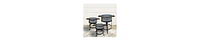 3-Piece Galvanized Metal Planter Set – Round Tub Design with Iron Stands
