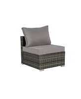 8-Piece Outdoor Wicker Patio Sofa Set w/ Washable Cushions & Glass Table