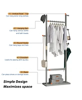 Athenian Grey Coat Rack: Solid Wood, Easy Assembly, Ideal for Entryway or Bedroom