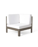Acacia Wood Outdoor Sectional Sofa Set with Coffee Table