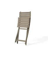 Outdoor Grey Acacia Bistro Set, Folding, Weather-Resistant