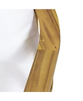 Set of 2, Outdoor Acacia Wood Patio Club Chair