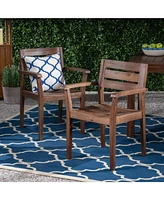 Stamford Acacia Wood Dining Chairs (Set of 2) - Dark Brown