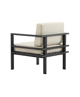 [Set of 2] 27,7" Modern Outdoor Lounge Chair with Aluminum Frame