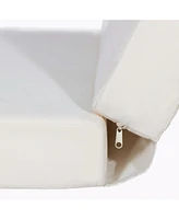Outdoor Chaise Lounge with Cushion & Folding Table