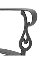5-pc Cast Aluminum Patio Set, Black Frame, Random Cushions