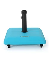 Teal Concrete Umbrella Base - Outdoor Patio Stand