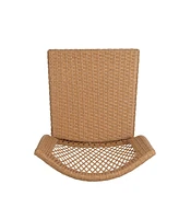 Stackable Rattan Patio Chairs - Set of 2
