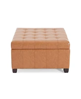 Tufted Waffle Stitch Storage Ottoman - 31" x 31"
