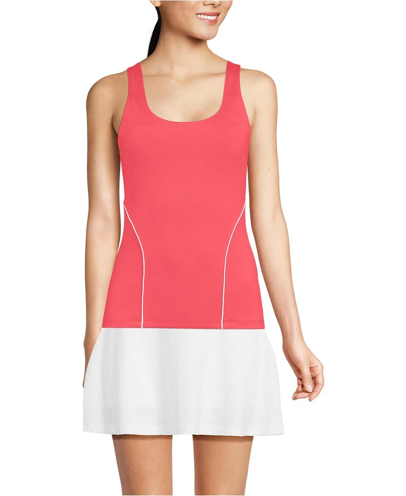 Lands' End Women's High Impact Scoop Neck Active Tank Top