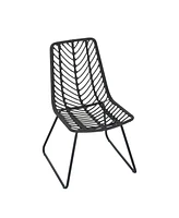 Rattan & Iron Outdoor Dining Chairs - Set of 2