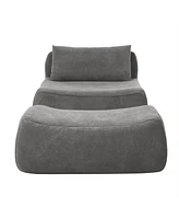 Large beanbag sofa with pillow & ottoman