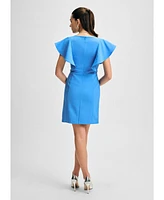 Isaac Mizrahi Women's Flutter Detail Mini Dress
