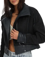 Belle & Bloom Women's Mad Love Cropped Bomber Jacket