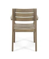 Acacia Wood Dining Chairs (Set of 2) - Grey