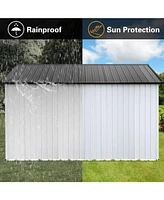 Metal garden sheds 10ftx12ft outdoor storage sheds white+Grey