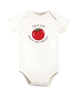 Touched by Nature Baby Boys Cotton Bodysuits, Happy Veggies, Preemie