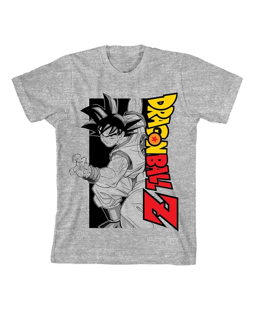 Dragon Ball Z Boys Bioworld Goku Rotated Logo Athletic Heather T-shirt-xl