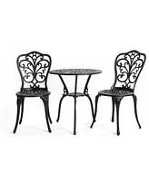 3-Piece Outdoor Patio Bistro Set - Black