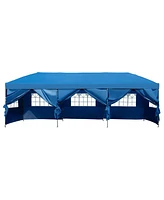10x30 Pop Up Canopy, Sidewalls, Wheeled Bag, Blue