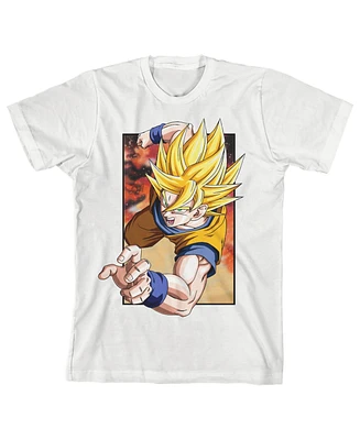 Dragon Ball Z Boys Bioworld Saiyan Goku Youth White Graphic Tee-xl