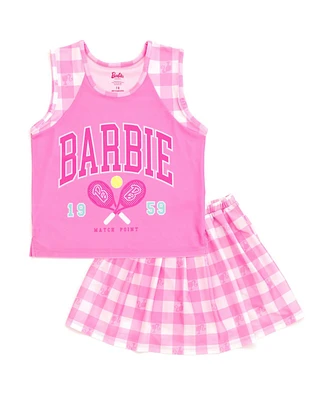 Barbie Girls Tank Top and Pleated Skort Outfit Set to