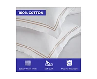 Superior Spring Blooms Cotton Two-Line Embroidered 3-Piece Duvet Cover Set