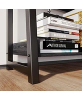 Industrial Bookshelf 5-Tier 31.5 in Wide, Bookcase Ladder Shelf