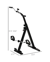 Soozier Seated Pedal Exerciser Foldable Leg Exercise Bike with Lcd Monitor